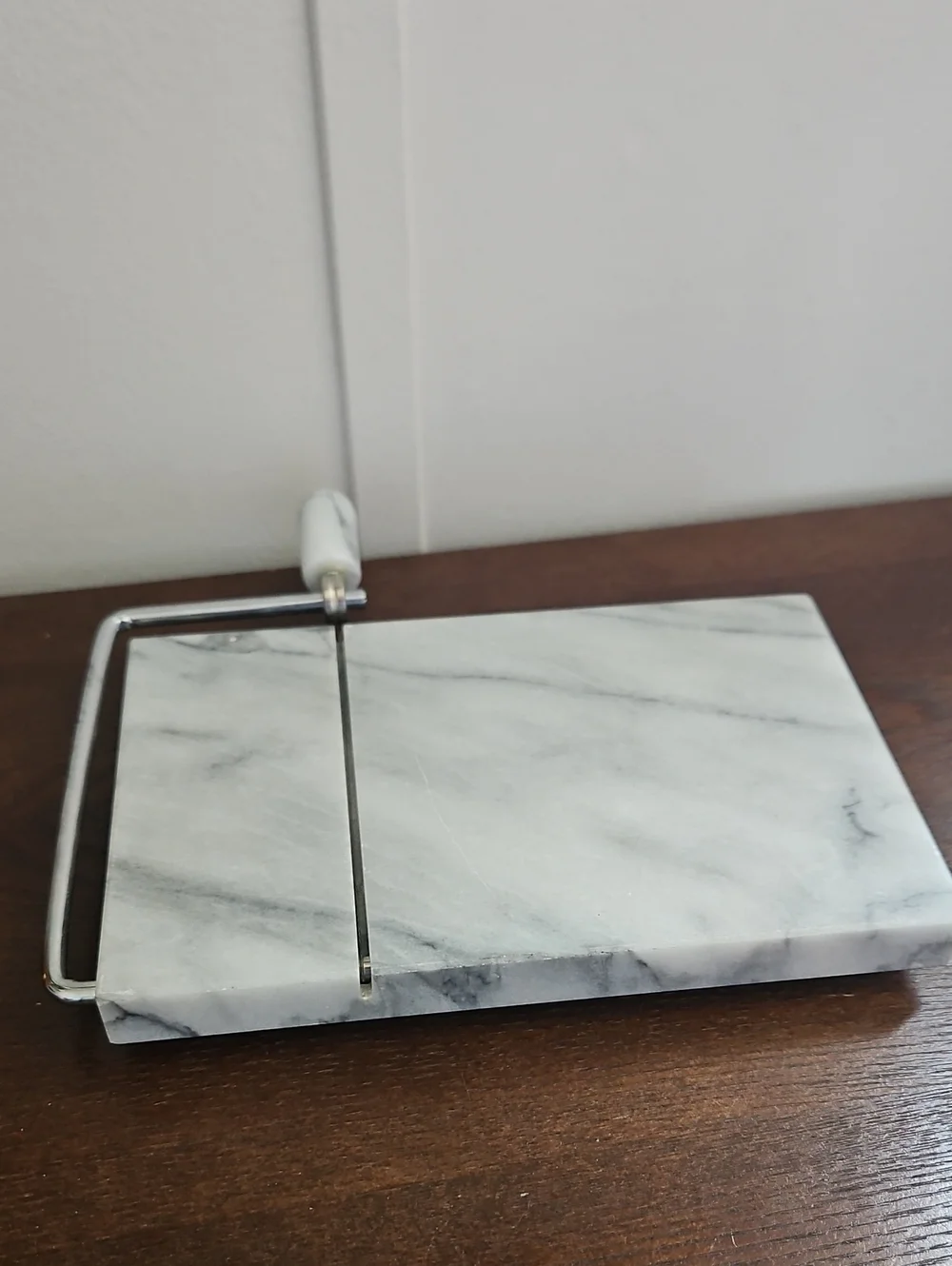 Marble Cheese Slicer with White Marble Handle